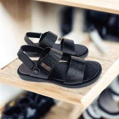 Alternative view of Premium Chocolate Black Leather Sandal for Men