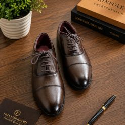 Premium Leather Oxford Shoe — Dark Chocolate