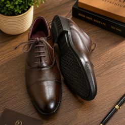Alternative view of Premium Leather Oxford Shoe — Dark Chocolate